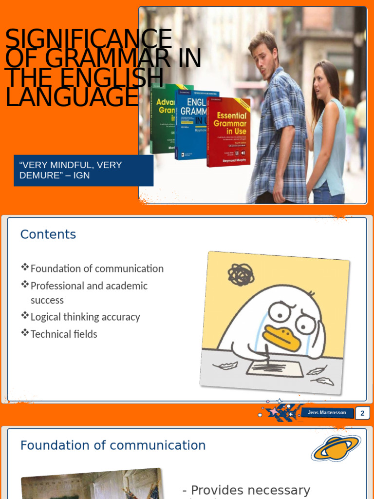 Significance of Grammar in The English Language | PDF