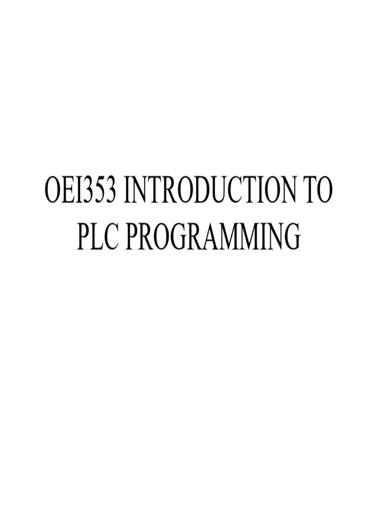 PLC Programming Basics and Instructions | PDF | Programmable Logic ...