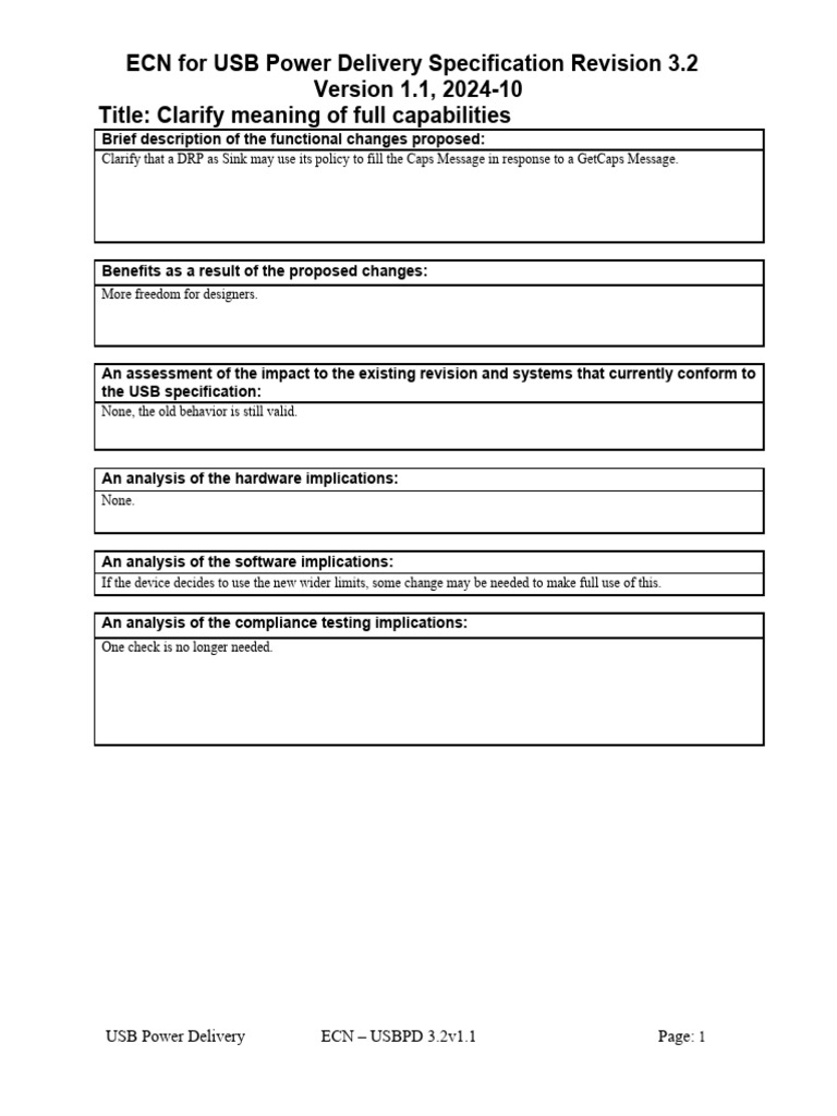 USB PD 3.2 Revision 1.1 ECN Update | PDF