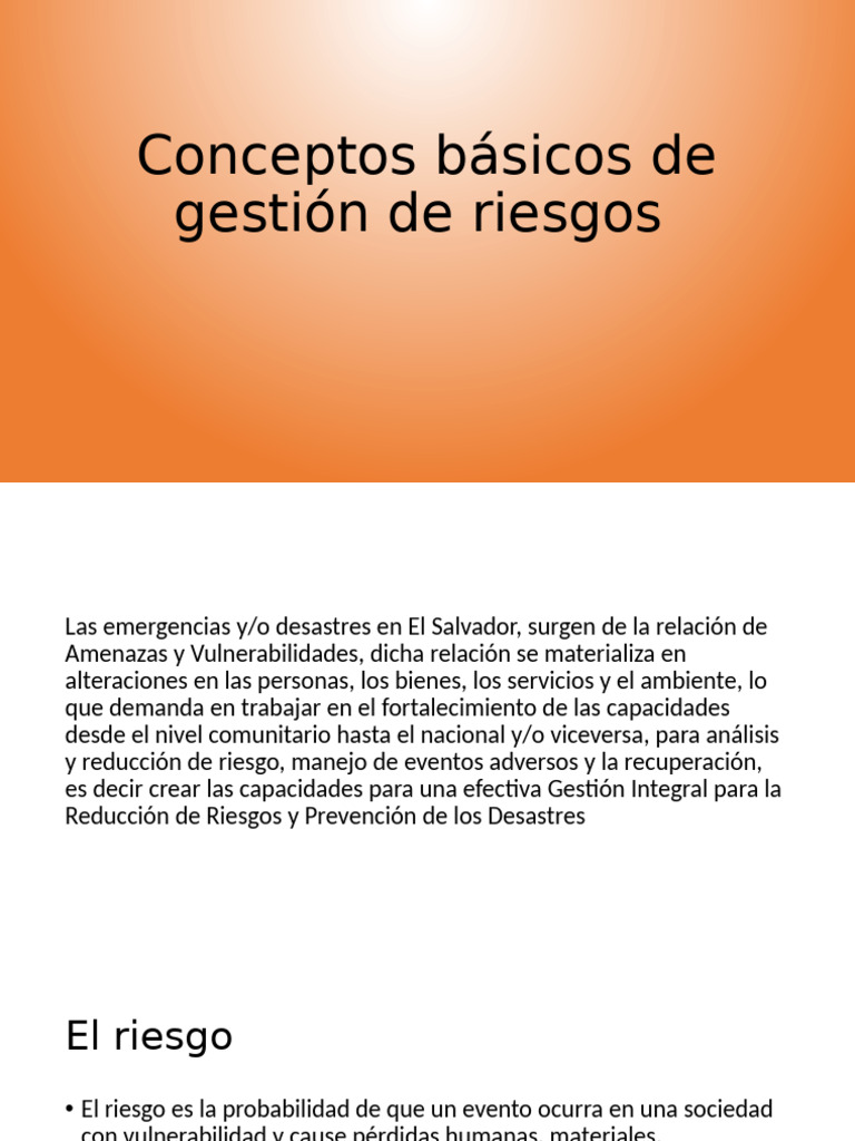 Gestión Integral de Riesgos en El Salvador | PDF | Riesgo | Mitigación ...