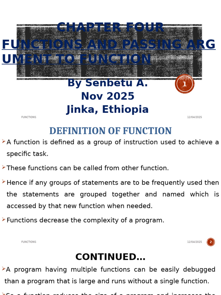 Chapter Four Functions | PDF | Integer (Computer Science) | Function ...