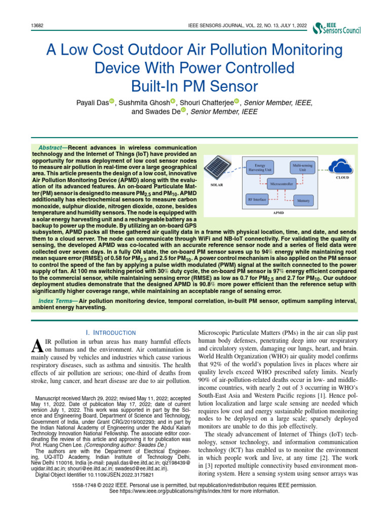Thumbnail for A Low Cost Outdoor Air Pollution Monitoring Device With Power Controlled Built In Pm Sensor
