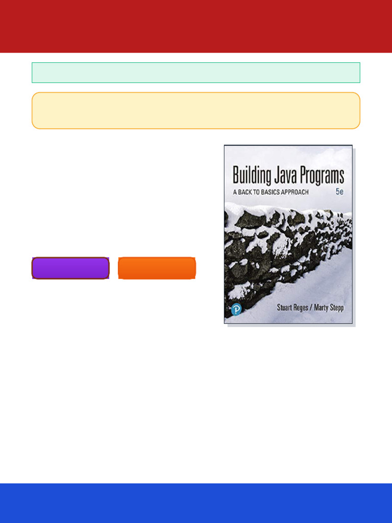 (eBook PDF) Building Java Programs: A Back to Basics Approach 5th ...