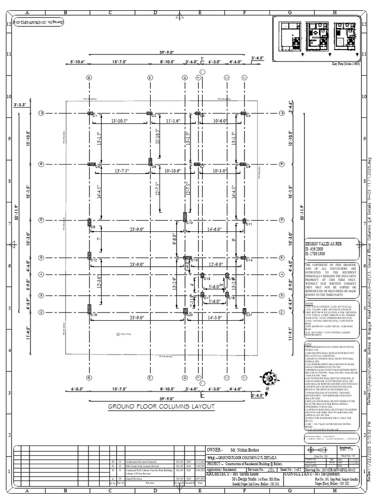 13.1 - 2 Ground Floor Columns LVL Details R-03 11.11.2025 Sheet 1 of 2 ...