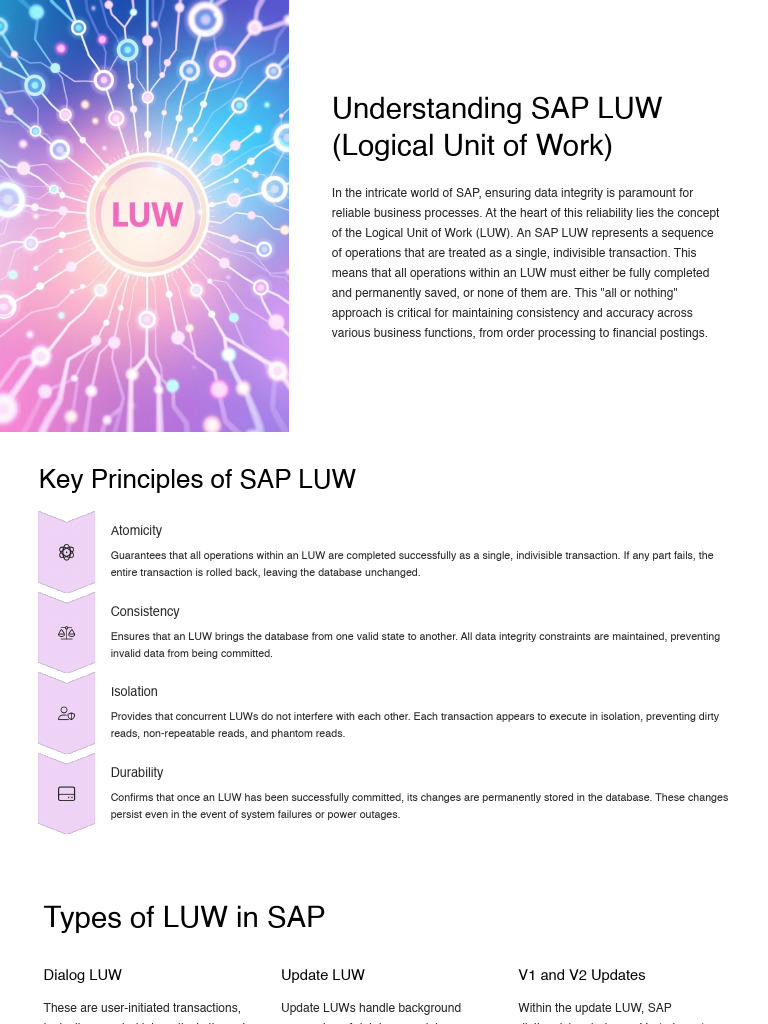 SAP LUW: Ensuring Data Integrity | PDF | Database Transaction | Databases