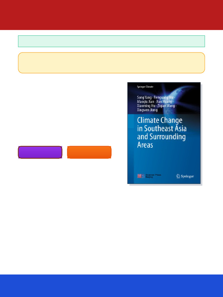 Climate Change in Southeast Asia and Surrounding Areas Song Yang Ebook ...