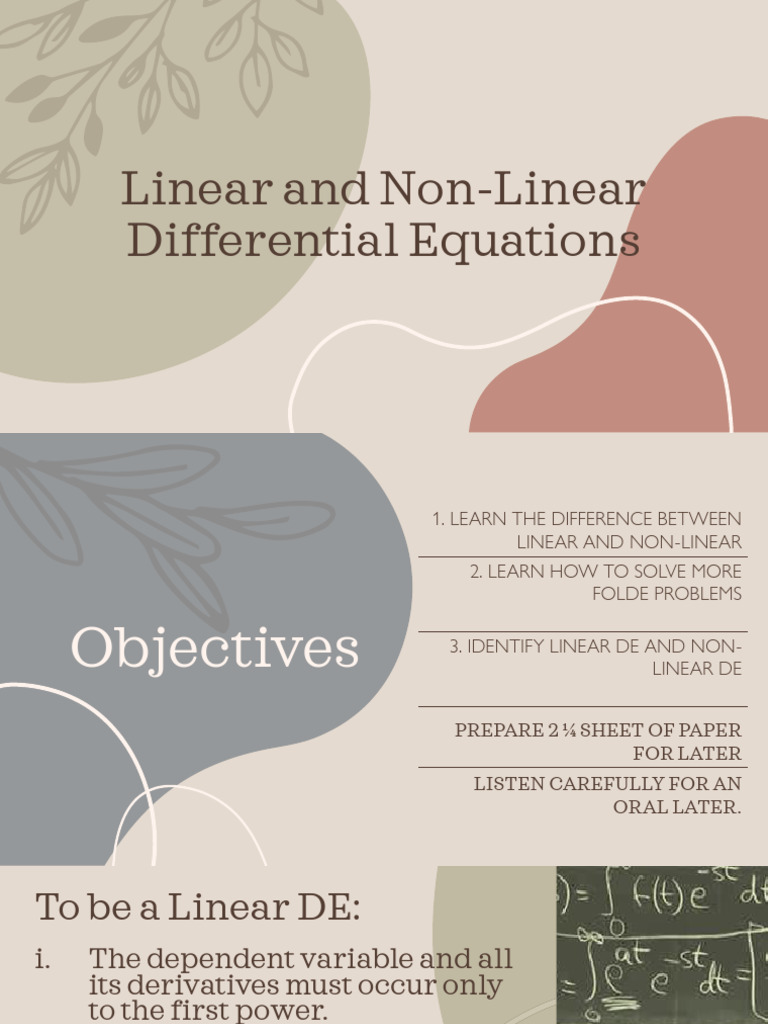 Linear vs Non-Linear Differential Equations | PDF | Nonlinear