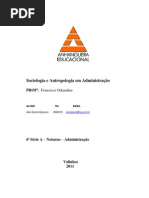 Sociologia e Antropologia em Administração