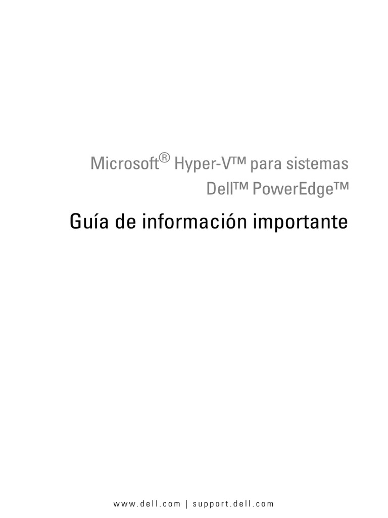Guía de Hyper-V para Dell PowerEdge | PDF | Windows Server 2008 ...