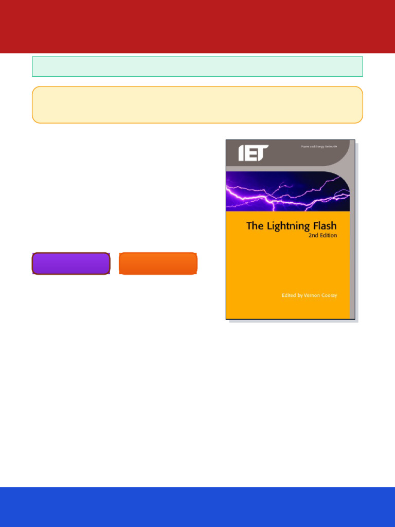 The Lightning Flash Vernon Cooray ebook optimized epub/pdf | PDF |  Electrical Breakdown | Lightning