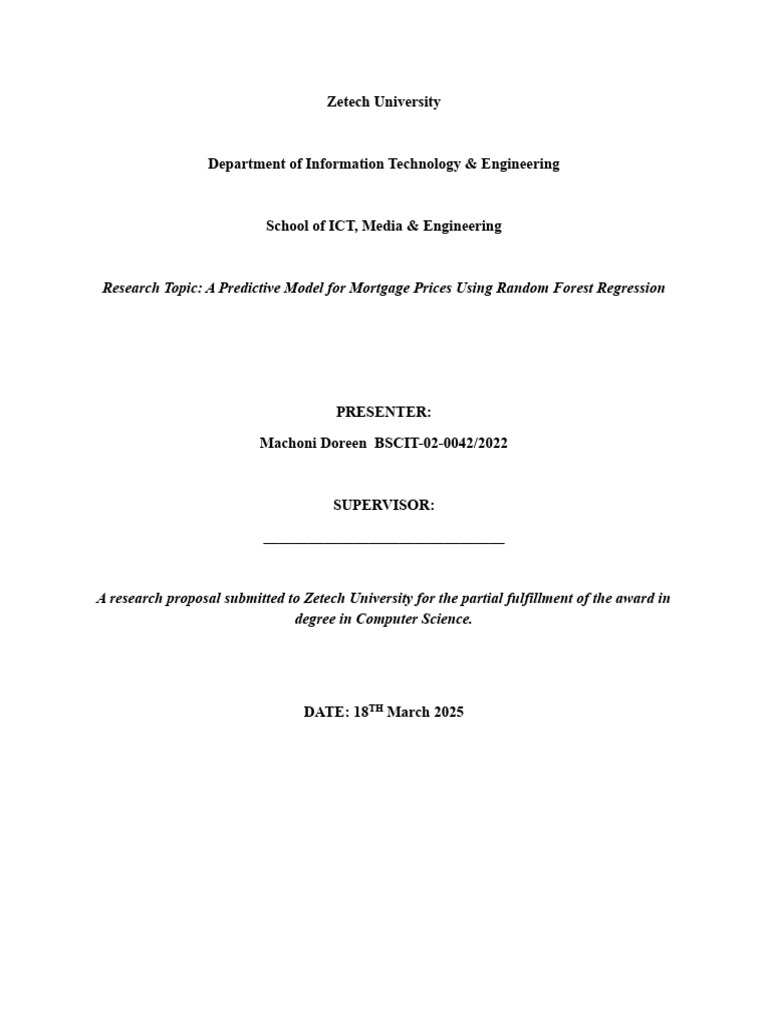 A Predictive Model For Mortgage Prices Using Random Forest Regression ...