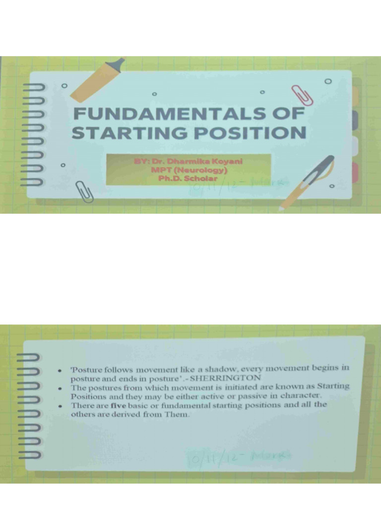 Fundamental Starting Position | PDF