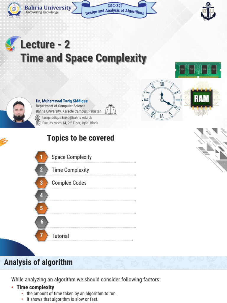 CSC321 DAA Lecture 2 Time and Space Complexity 18092025 030740pm | PDF ...