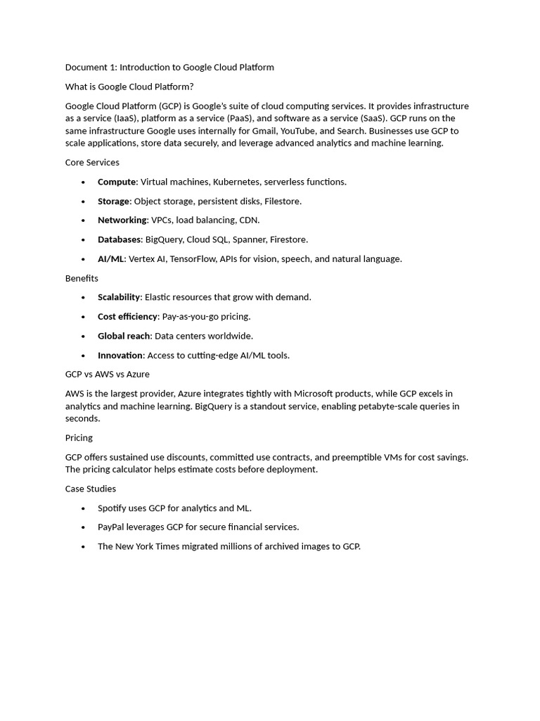 GCP 1 | PDF