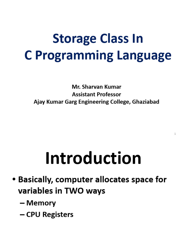 StorageClasssSharvan | PDF | Variable (Computer Science) | Scope ...
