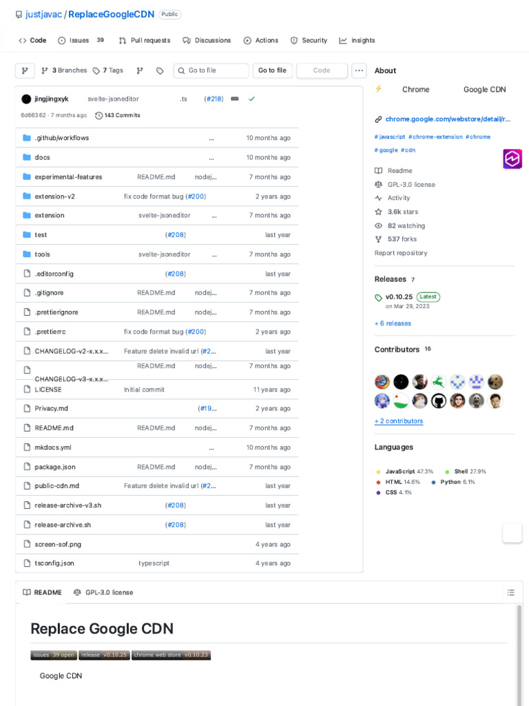 GitHub - justjavac_ReplaceGoogleCDN_ ⚡️ 一个 Chrome 插件：将 Google CDN ...