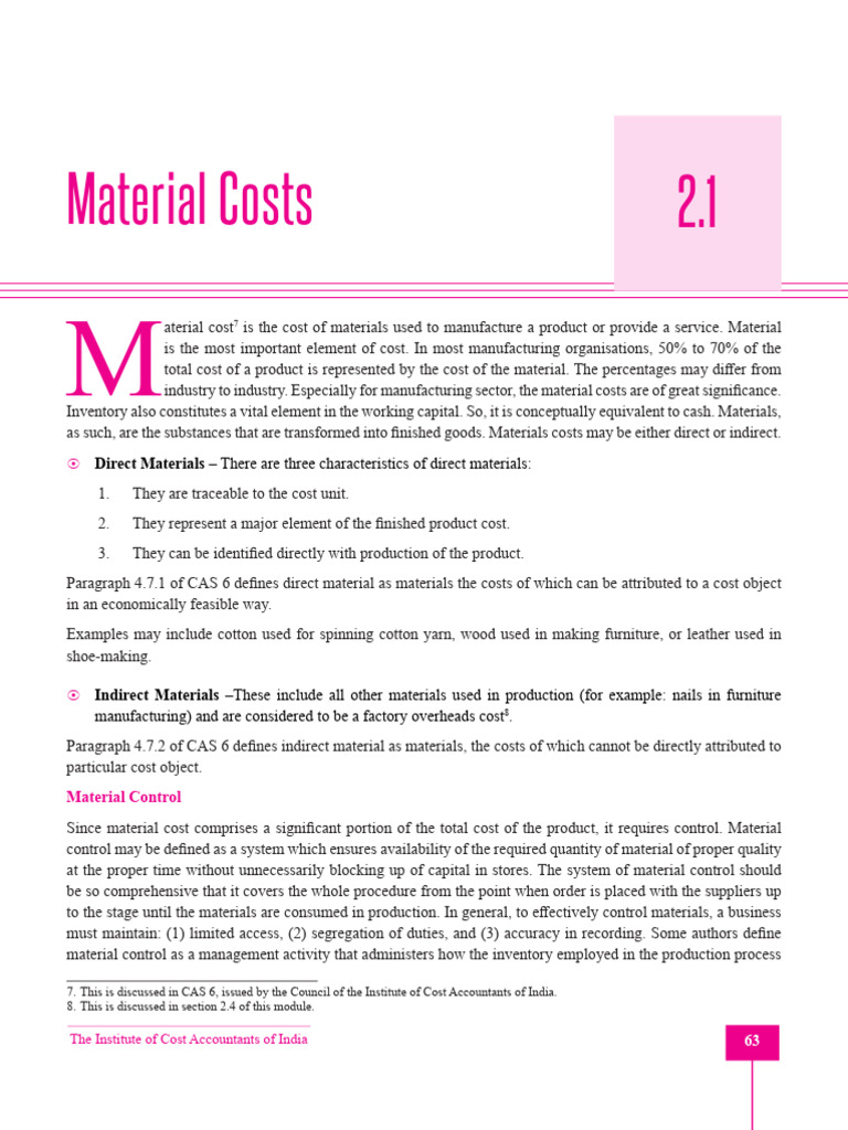 Understanding Material Costs in Manufacturing | PDF | Inventory ...