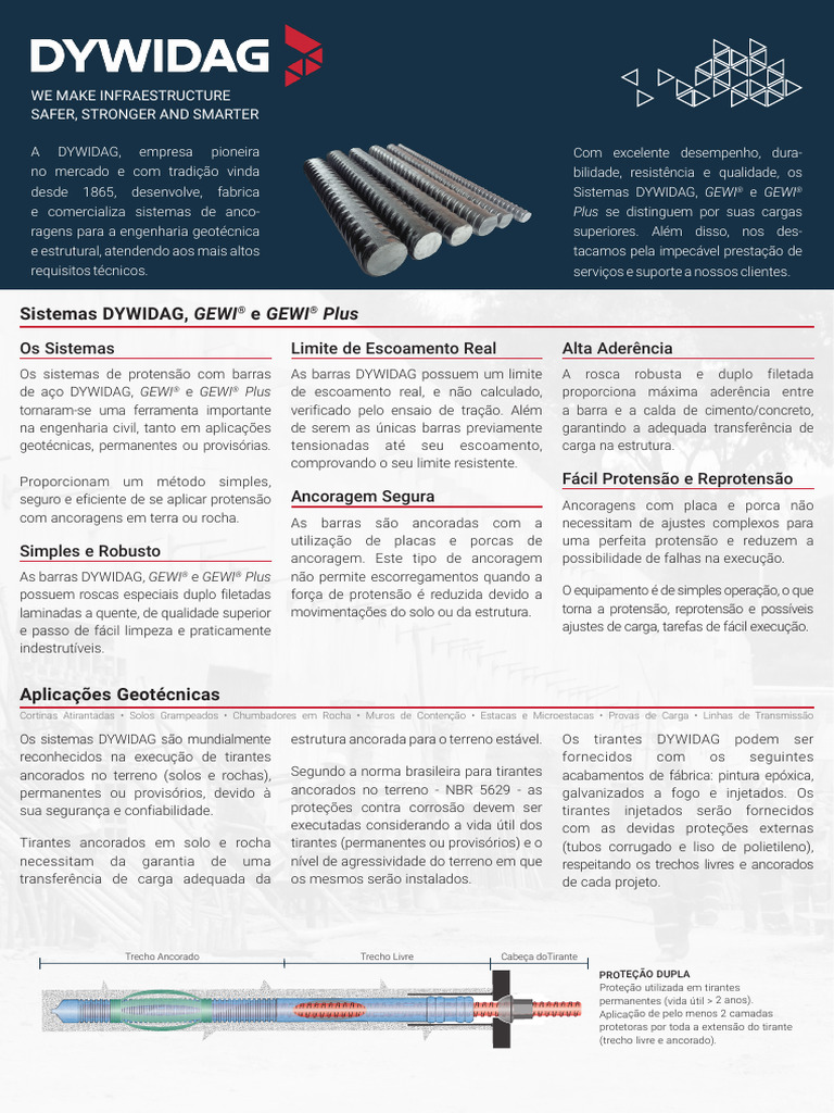 Sistemas de Ancoragem DYWIDAG e GEWI® | PDF | Engenharia Mecânica ...