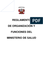 Reglamento de Organizacion y Funciones Del Ministerio de Salud
