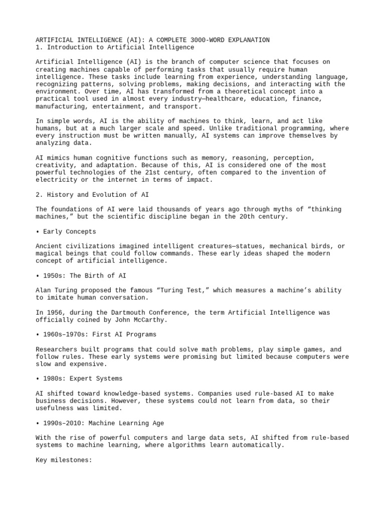 Comprehensive Guide to Artificial Intelligence | PDF | Artificial ...