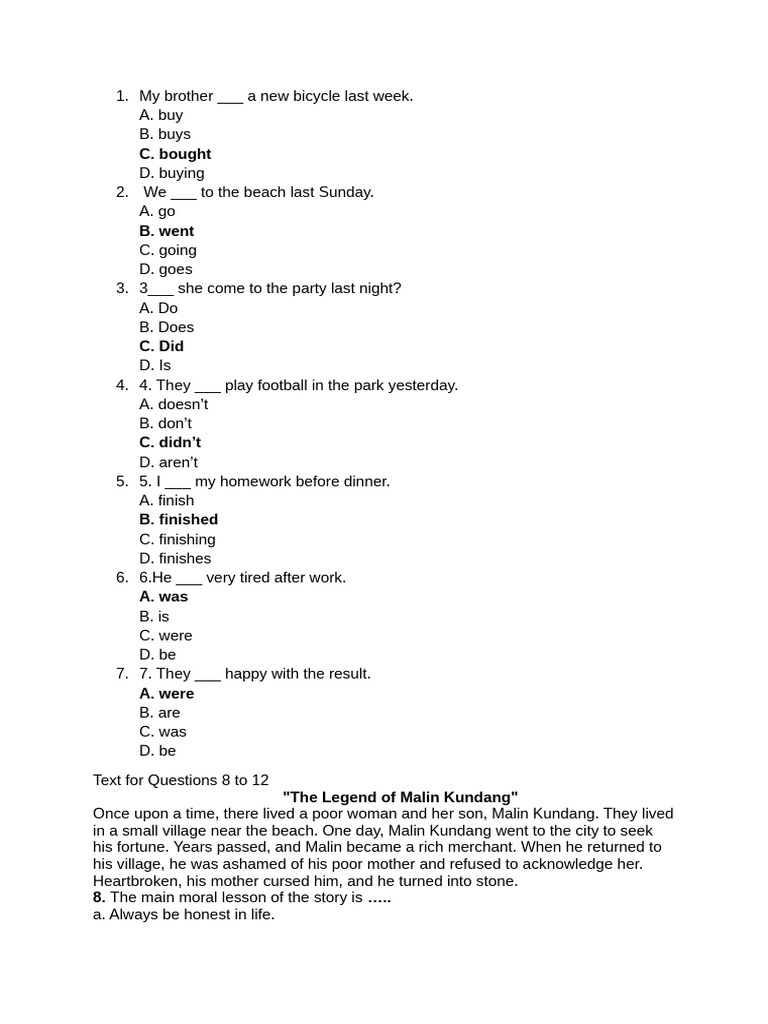 SOAL ASAS BI 8 2025 | PDF | Tea