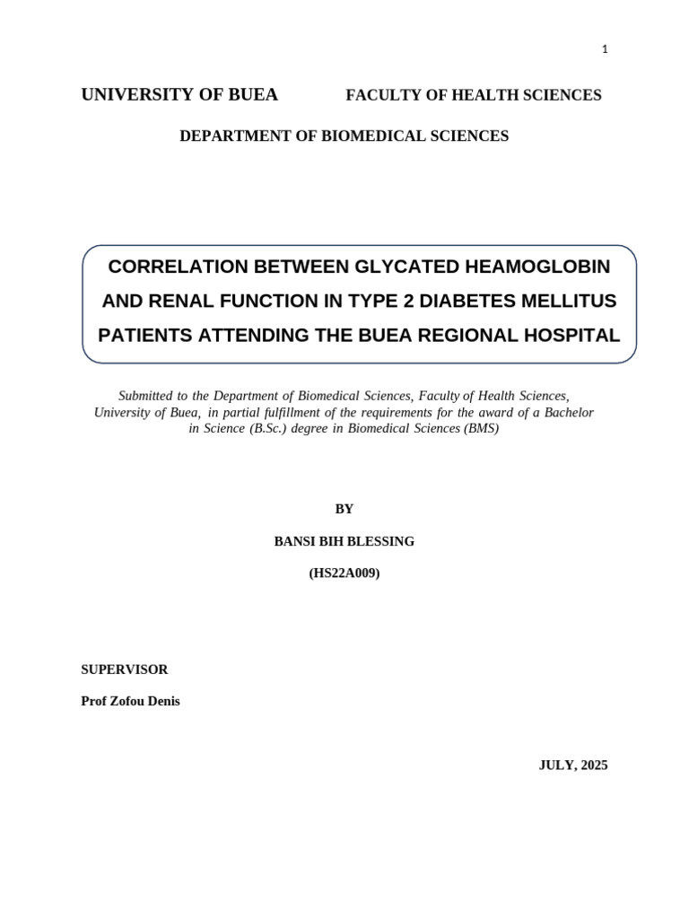 Glycated Hemoglobin and Renal Function in T2DM | PDF | Diabetes ...