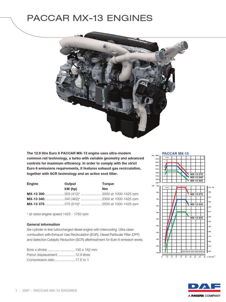 PACCAR MX-13 Engine Specifications | PDF | Engines | Internal ...