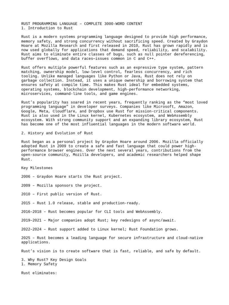 Rust Lang For Me and Best Tutorials | PDF | Software Engineering ...