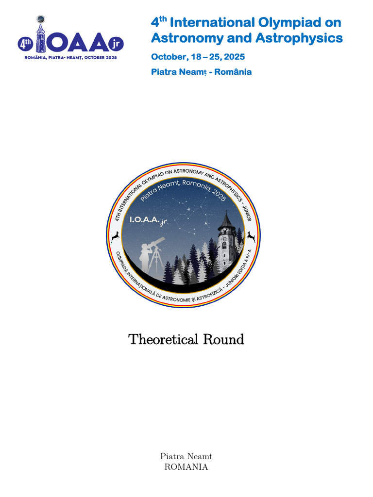 Astronomy Olympiad 2025 Theoretical Round | PDF | Apsis | Orbit