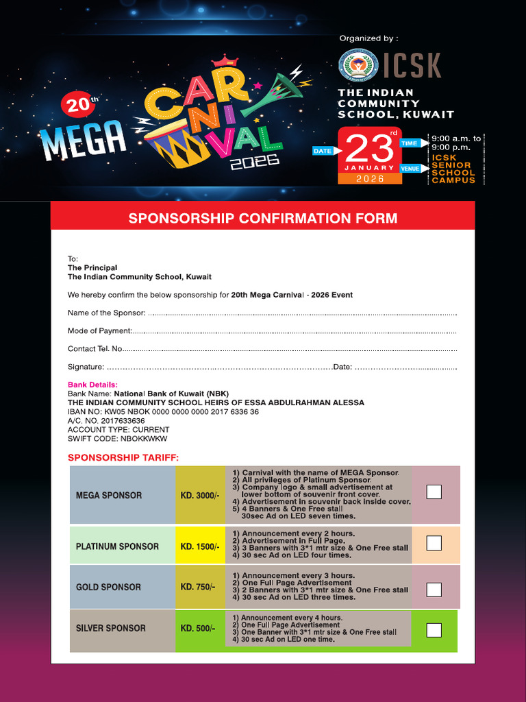 Sponsors Confirmation Form | PDF