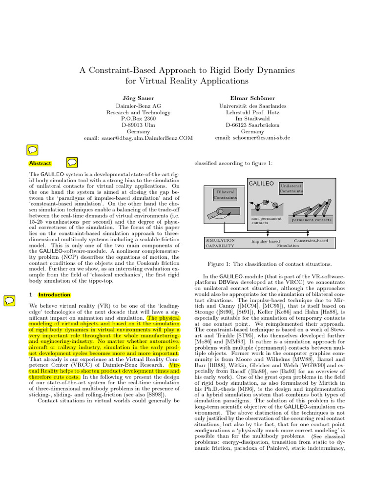 Constraint-Based Rigid Body Dynamics | PDF | Simulation | Force