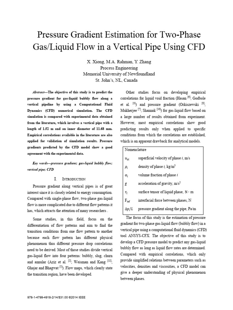 CFD Pressure Gradient in Two-Phase Flow | PDF | Fluid Dynamics ...