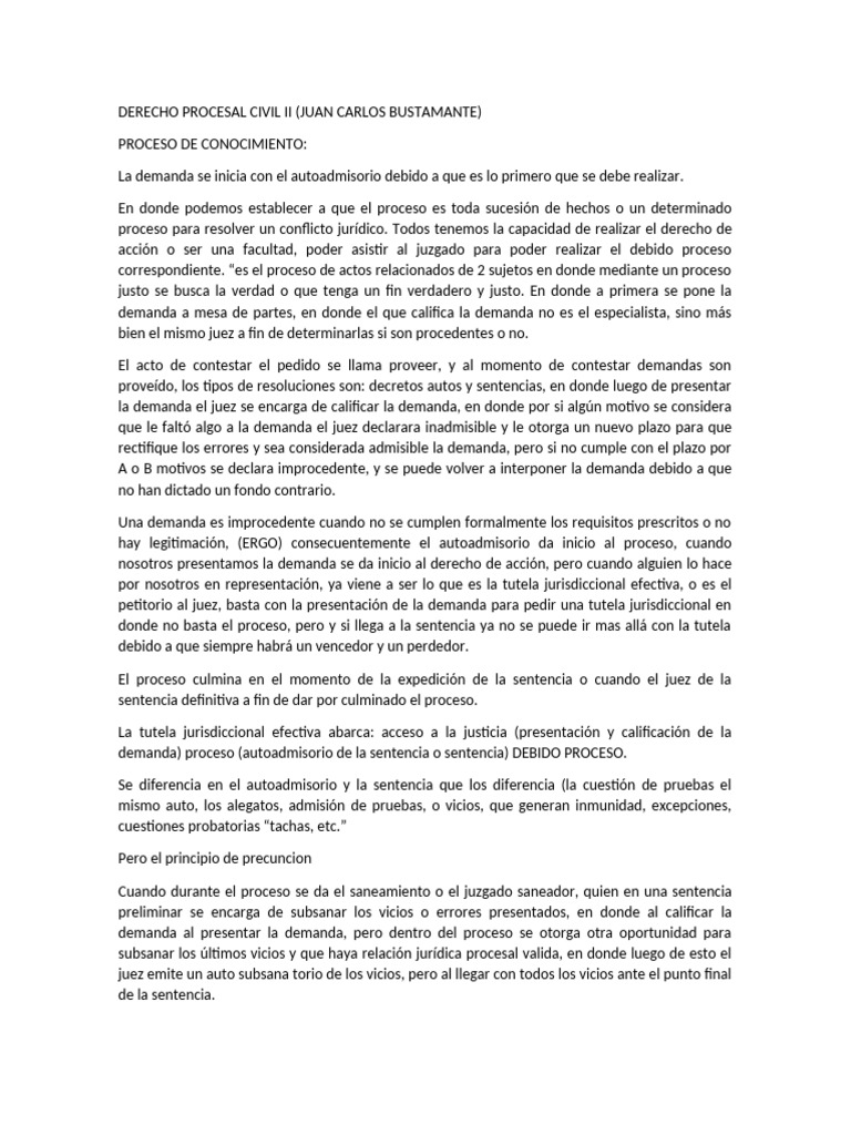 Derecho Procesal Civil Ii 08 09 2023 | PDF | Ley procesal | Demanda ...