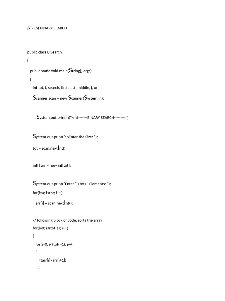 9 (b) Binary Search Program | PDF