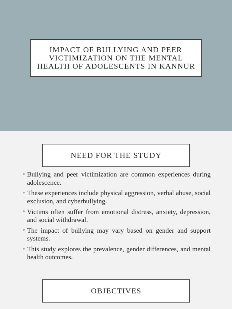 Bullying's Impact on Adolescent Mental Health | PDF