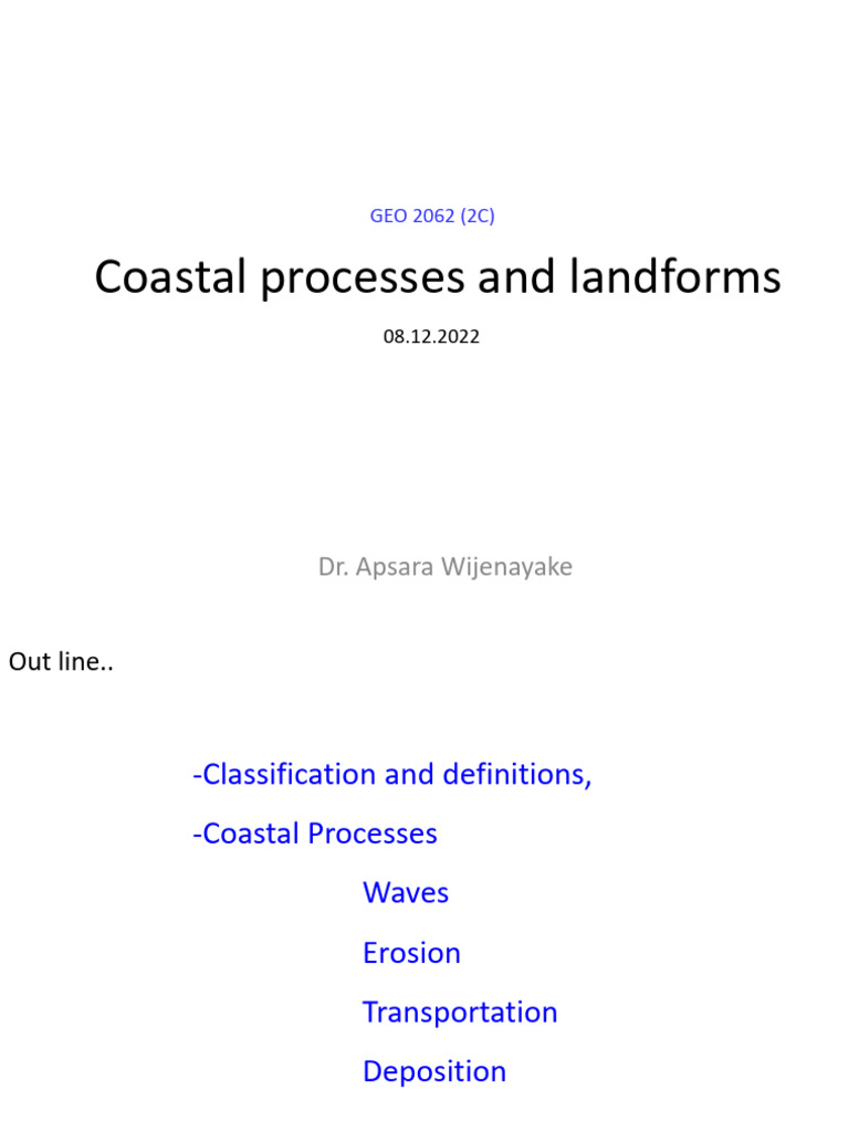 Coastal Processes and Landforms Explained | PDF | Coast | Beach