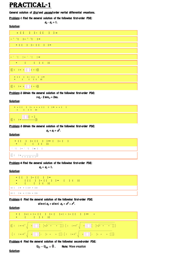 General Solutions of PDEs and Cauchy Problems | PDF | Partial ...