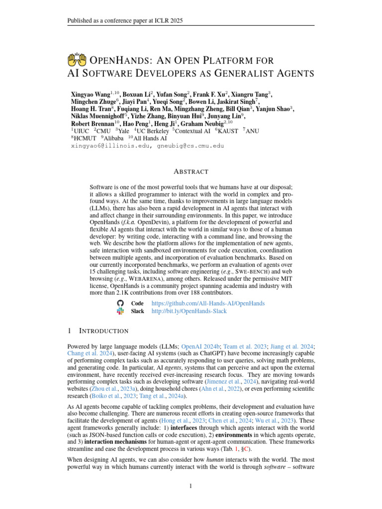 OpenHands: AI Agent Development Platform | PDF | User Interface ...