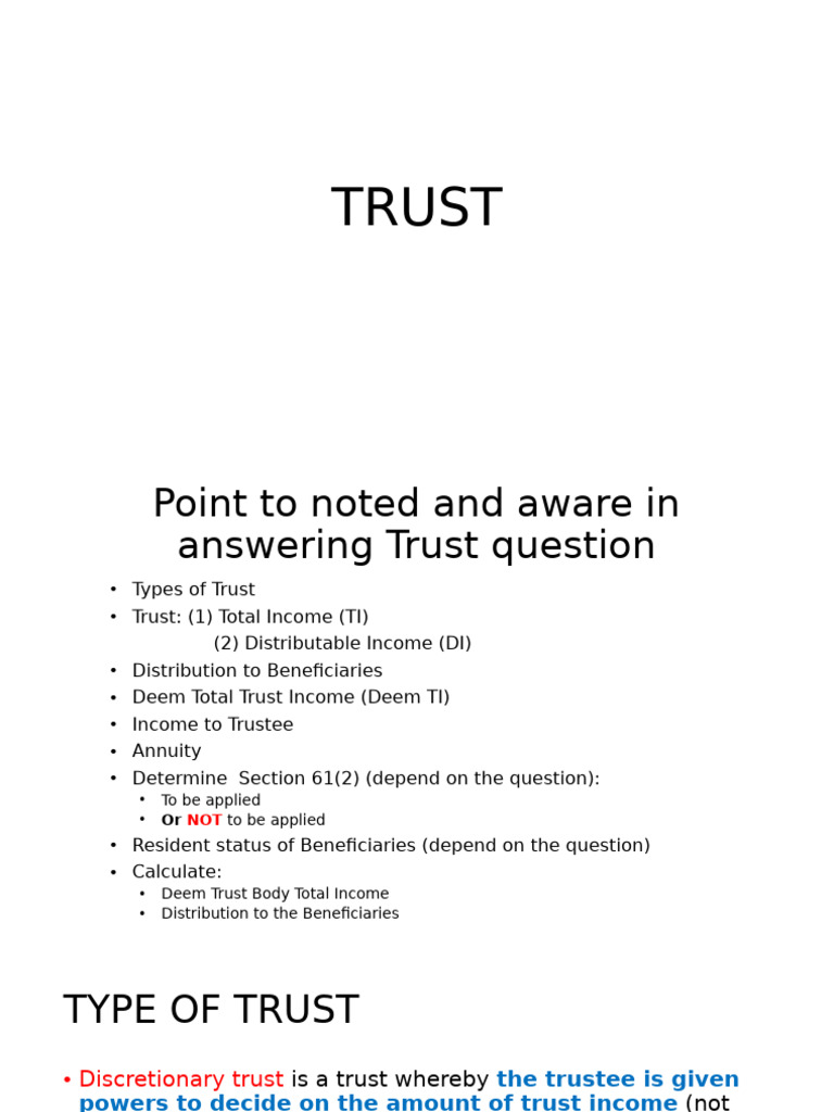 Understanding Trust Types and Income Distribution | PDF | Taxes | Gross ...