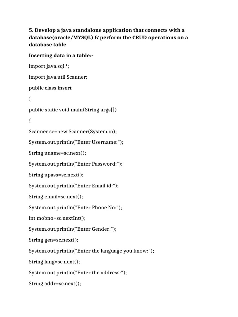 Java CRUD Application with Database Integration | PDF | Data Management ...