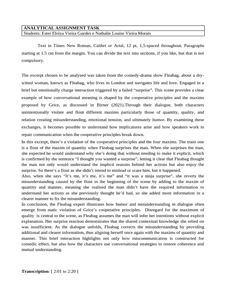 ANALYTICAL ASSIGNMENT TASK template doc ...