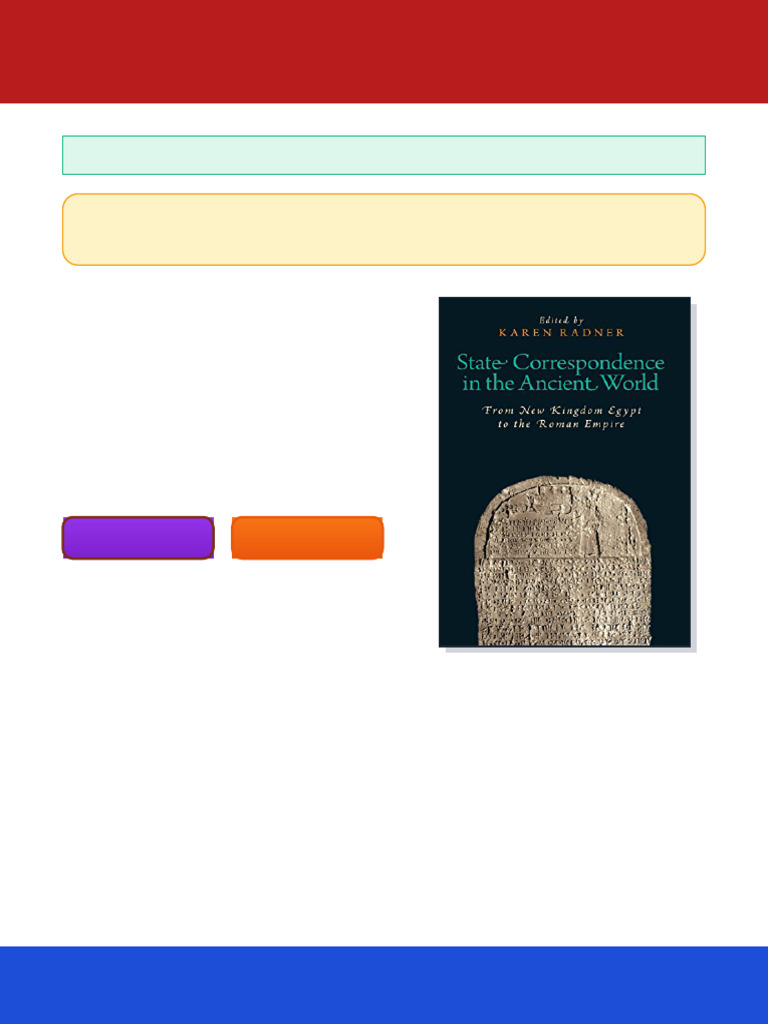 State Correspondence in The Ancient World From New Kingdom Egypt To The ...