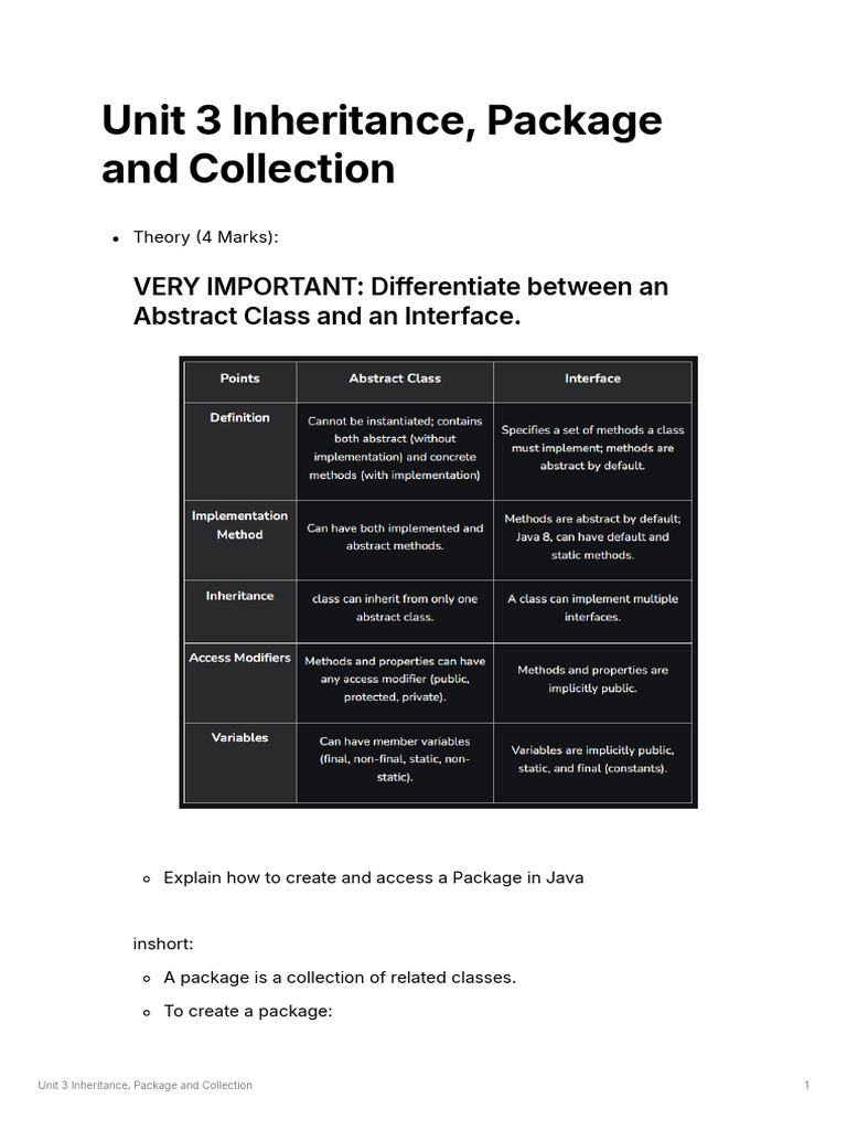 Java Inheritance, Packages, and Collections | PDF | Class (Computer ...