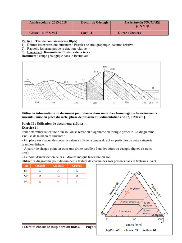 Devoir de géologie : formation des sols | PDF | Sol (pédologie ...