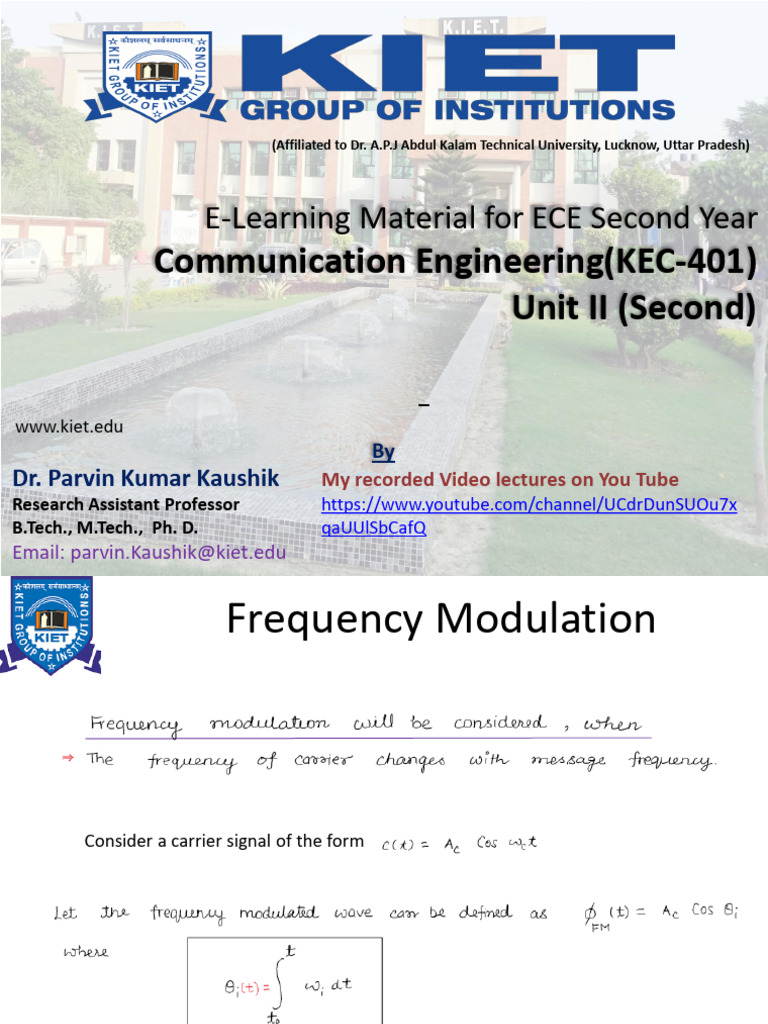 Frequency Modulation in ECE Education | PDF | Frequency Modulation ...
