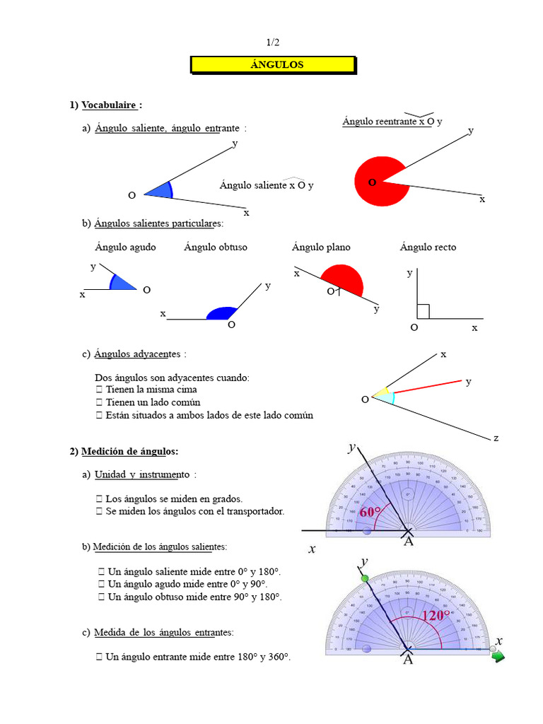 Tipos y Medición de Ángulos Geométricos | PDF | Ángulo | Medida Geométrica