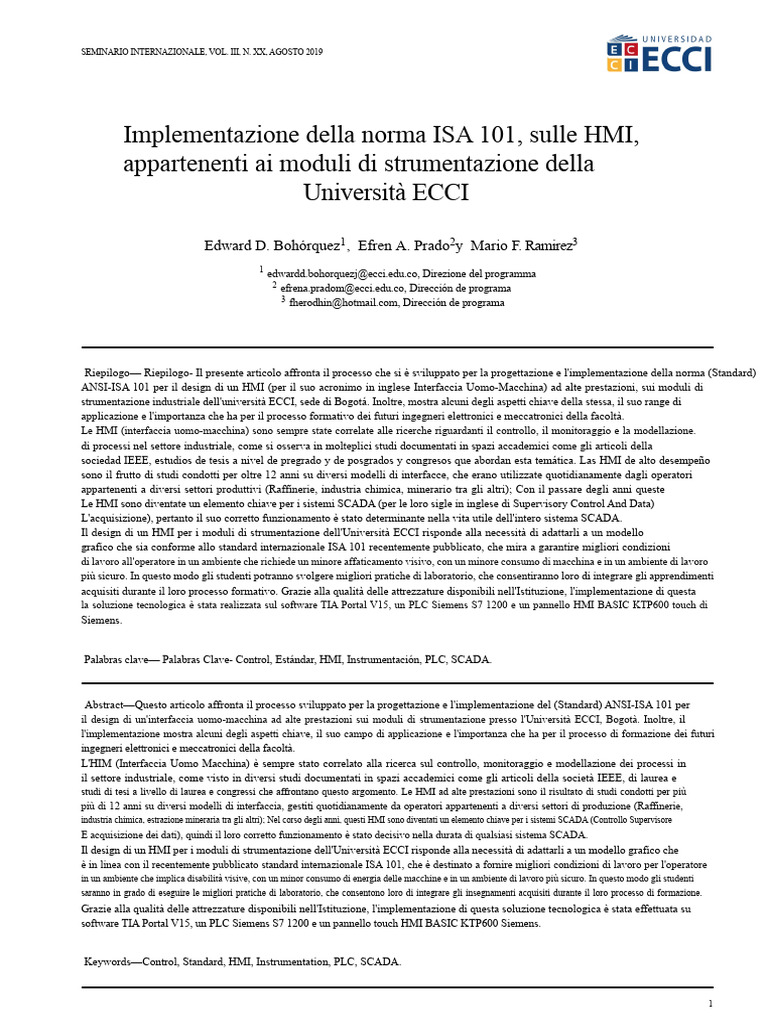 Implementazione Della Normativa ISA 101 Su PDF | PDF