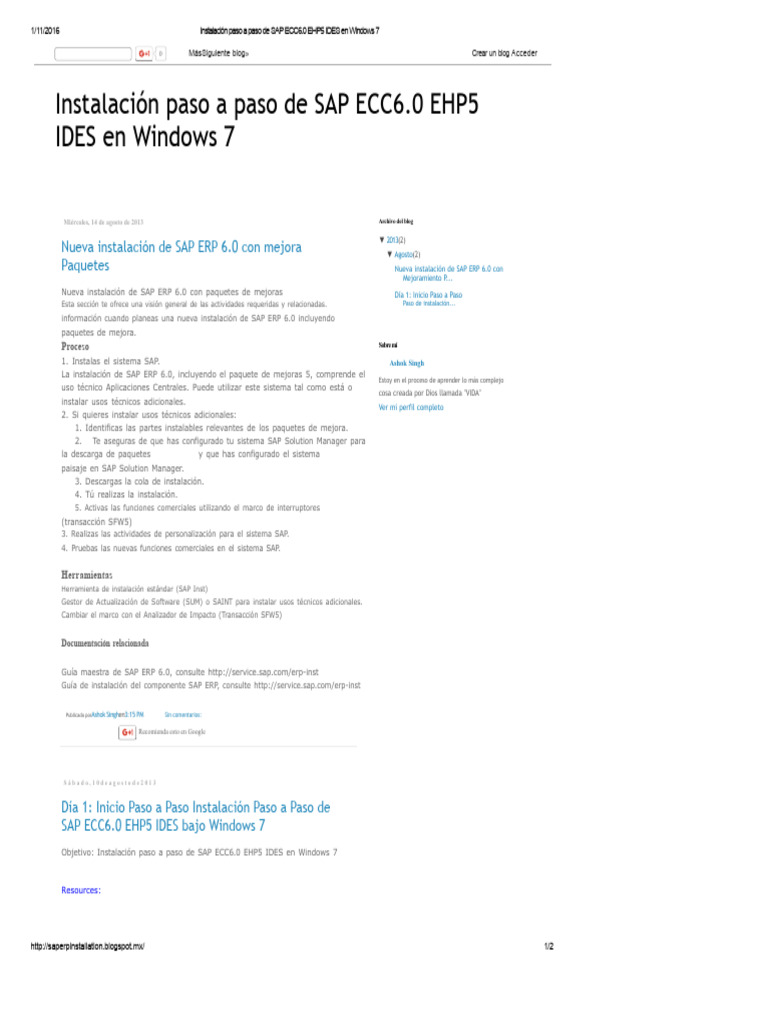 Instalación SAP ECC6.0 EHP5 en Windows 7 | PDF | Windows 7 | Microsoft ...