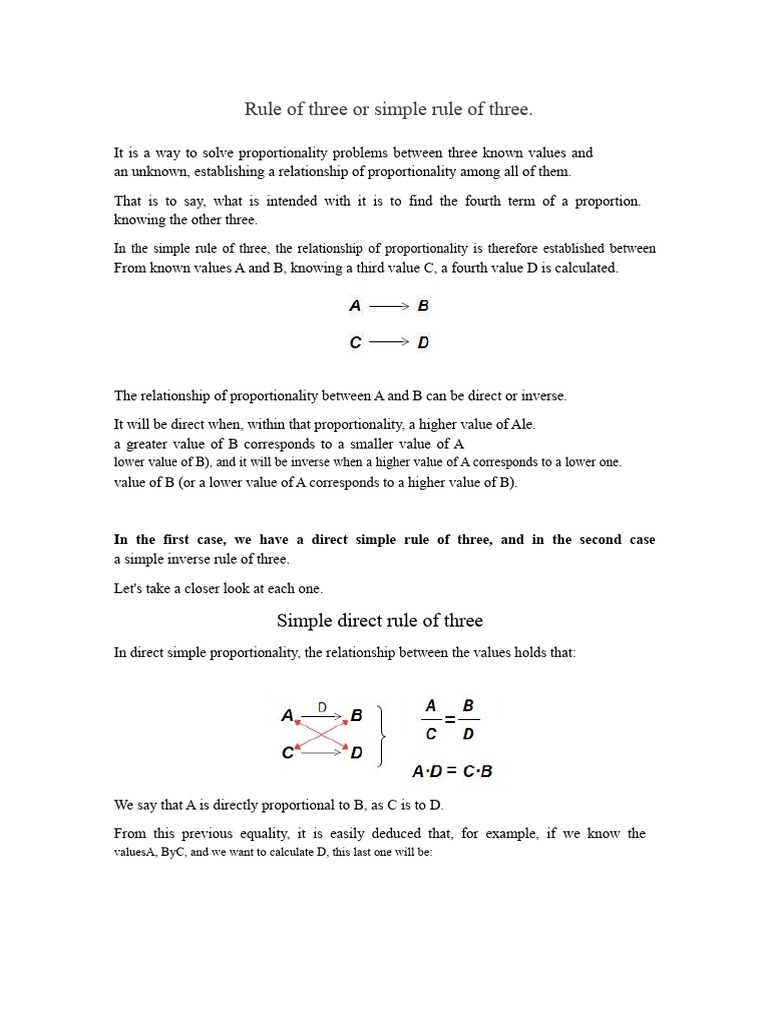 Understanding the Rule of Three in Proportions | PDF | Percentage ...