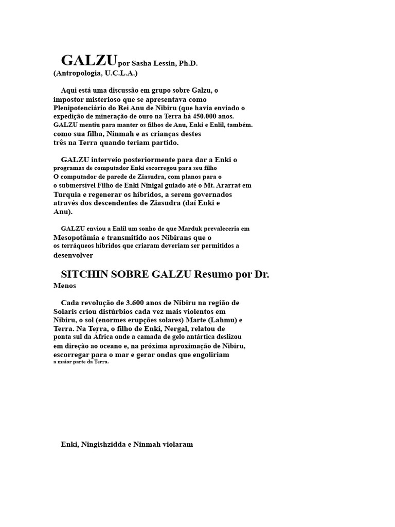Galzu: O Emissário de Nibiru e o Dilúvio | PDF | Abraão